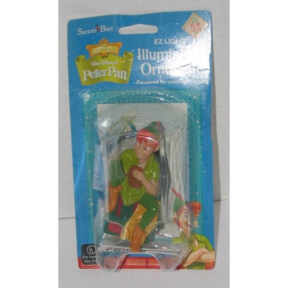 Peter Pan Light Up EZ Light Illuminated Ornament 1999 Walt Disney Classics NIP - Picture 1 of 3